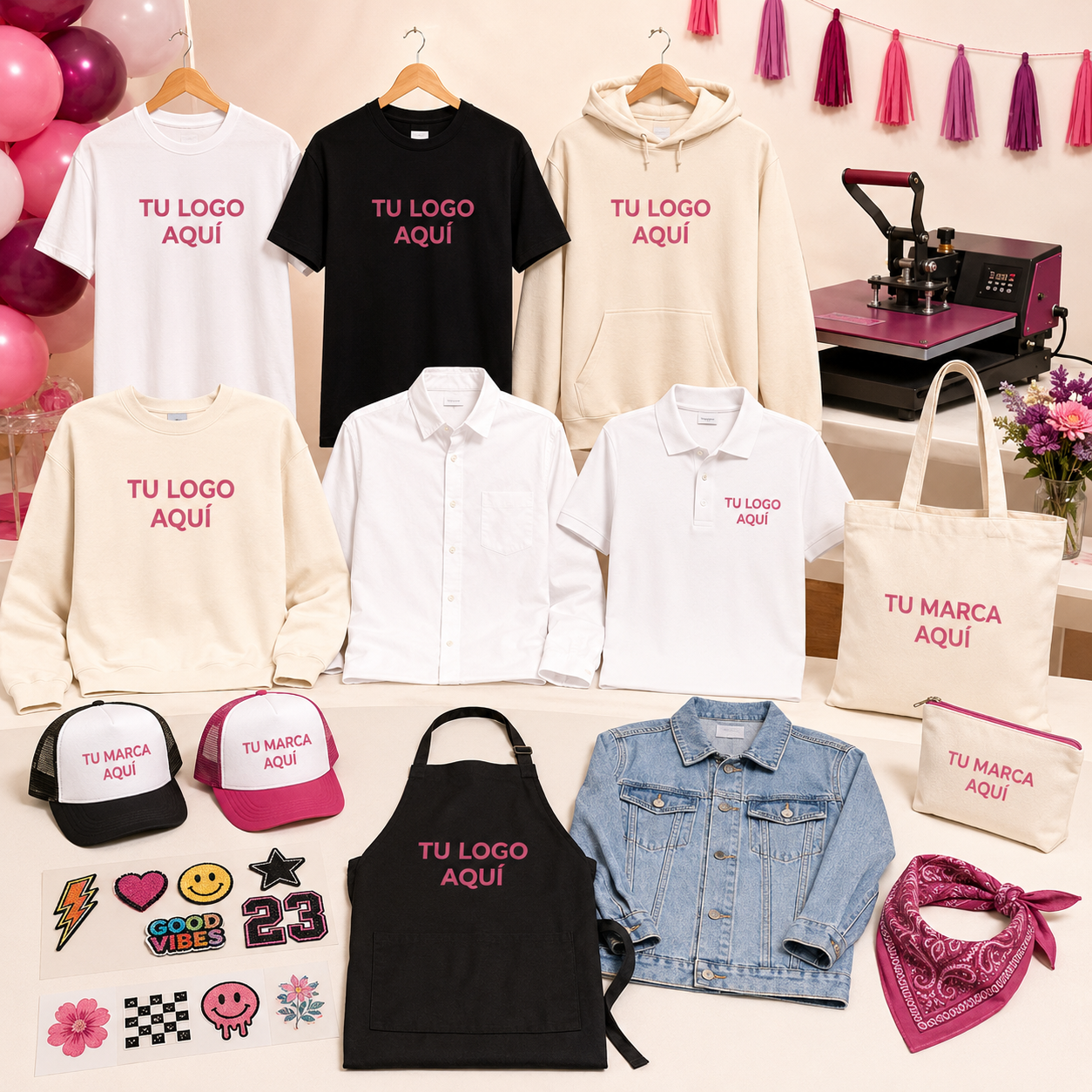 Playeras, sudaderas, camisas, polos, gorras, mandil, bolsa y chamarra para personalizar en eventos